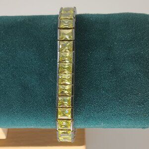 Art Deco Green Citrine Tennis Bracelet.